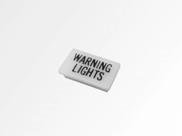 [C-LABEL-WARN-LIGHTS] - Standard White Switch Label W/ Black Imprint