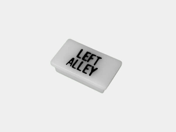 [C-LABEL-L-ALLEY] - Standard White Switch Label W/ Black Imprint