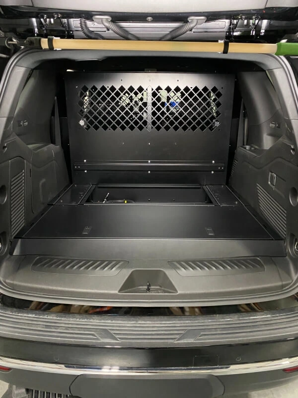 [PKG-TTP-TAH-102] - Forward & Rearward Trunk Tray Box Combo for 2021-2024 Chevrolet Tahoe with Havis K9-XL or K9-PT