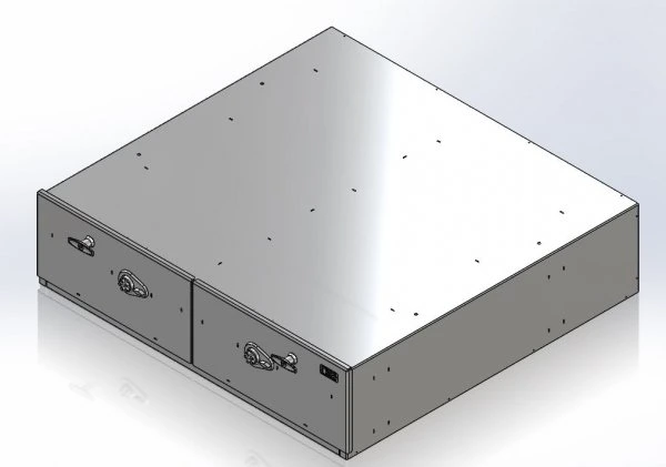 [CP-2DRWR-MS-PB2] - Storage Vault, 40" W x 38" L x 10" H Two Drawer with Push Button Lock and Draw-tight Locking Handles