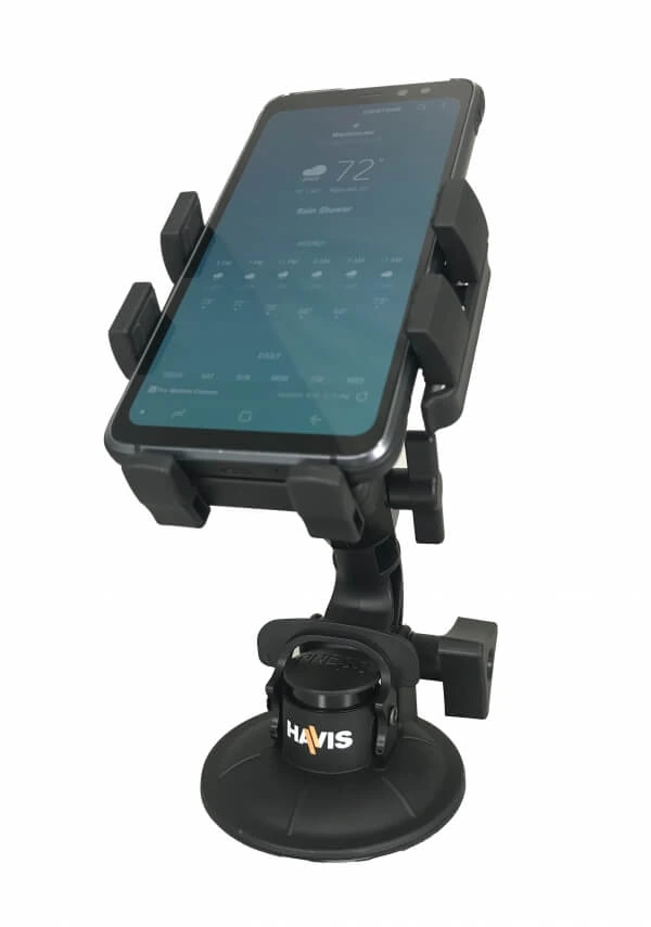 [PKG-WIN-101] - Standard Universal Rugged Phone Cradle & Industrial Strength Suction Cup Mount