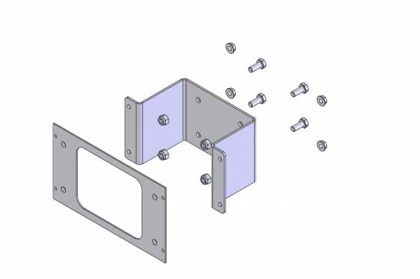 [C-EB50-KBX-1P] - OBSOLETE – 1-Piece Equipment Mounting Bracket, 5" Mounting Space, Fits Miscellaneous Knox-Box 3200 Series