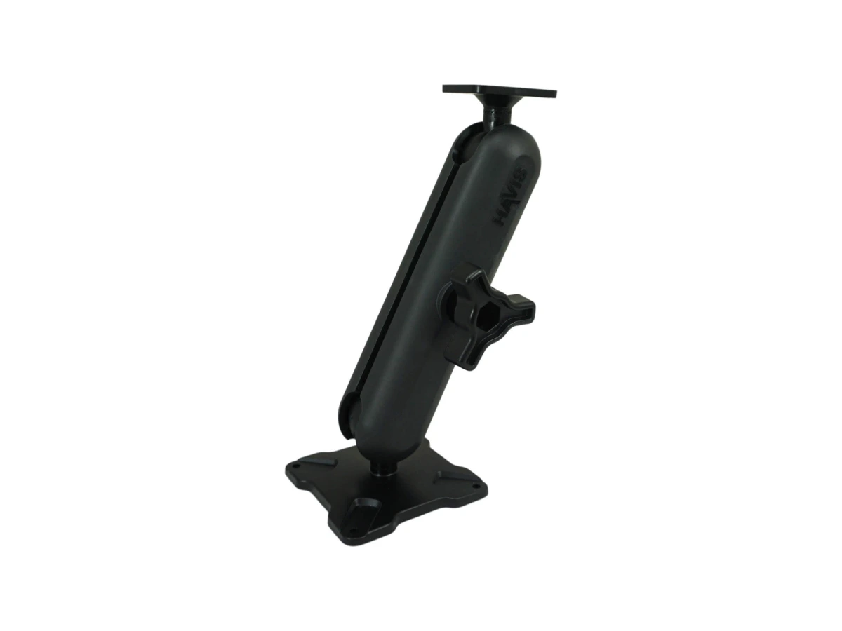 [DBM-1150-KL-0103] Dual Ball Mount with 1.50" Knob-Style Long Housing, One Standard AMPS Plate & One Standard VESA 75 Plate