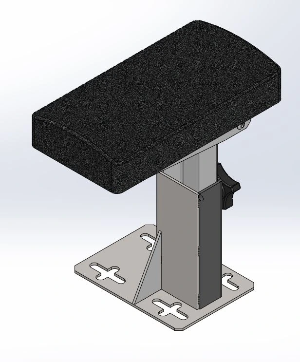 [AC-TB-ARM-XL] - Floor Plate Mounted Height Adjustable Armrest with Large Size Arm Rest Foam Pad