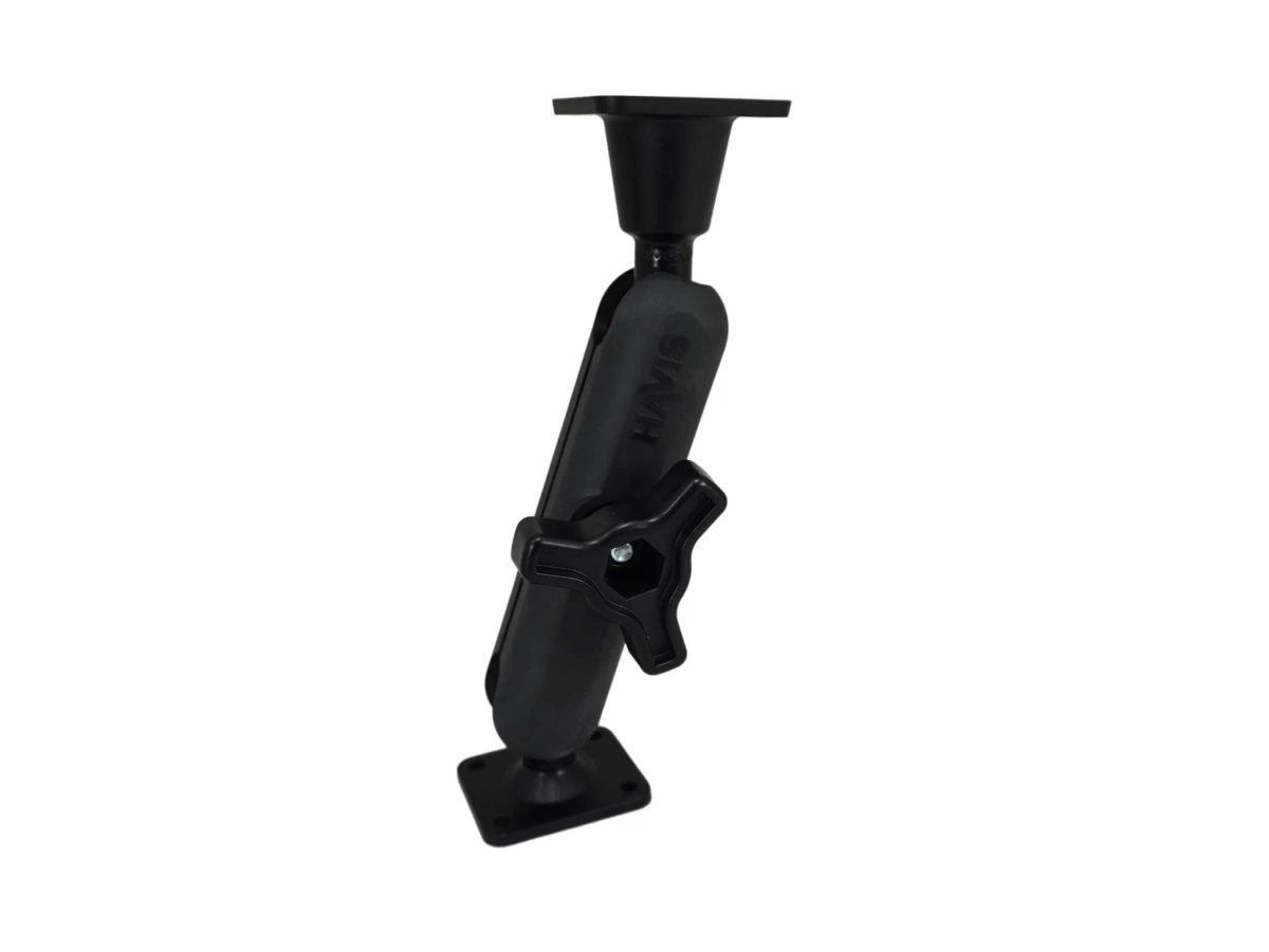 [DBM-1100-KL-0102] Dual Ball Mount with 1.00" Knob-Style Long Housing, One Standard AMPS Plate & One Long AMPS Plate