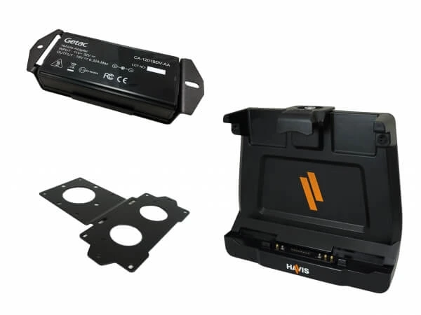 [PKG-DS-GTC-1306-3] - Package – Cradle for Getac ZX10 Tablet With Triple Pass-Thru Antenna Connections, External Power Supply &
