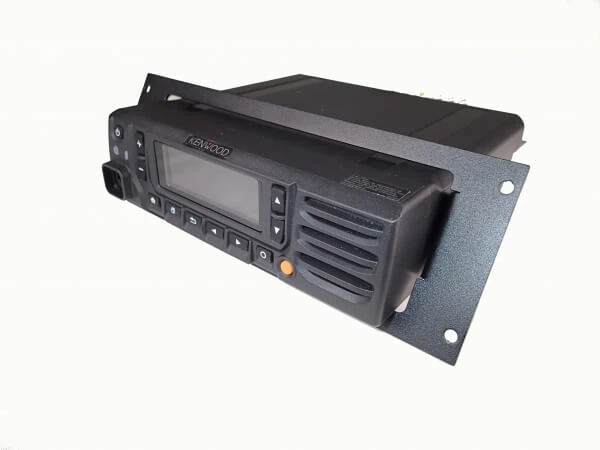 [C-EB30-KNX-1P-A] - DISCONTINUED – Angled 1-Piece Equipment Mounting Bracket, 3" Mounting Space, Fits Kenwood radios