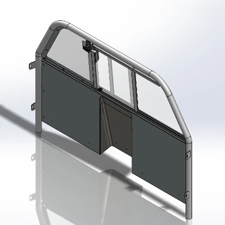 [TP-E-SL1-FS-SS] - Full Size (58.25"W) Recessed Partition with Sliding Window