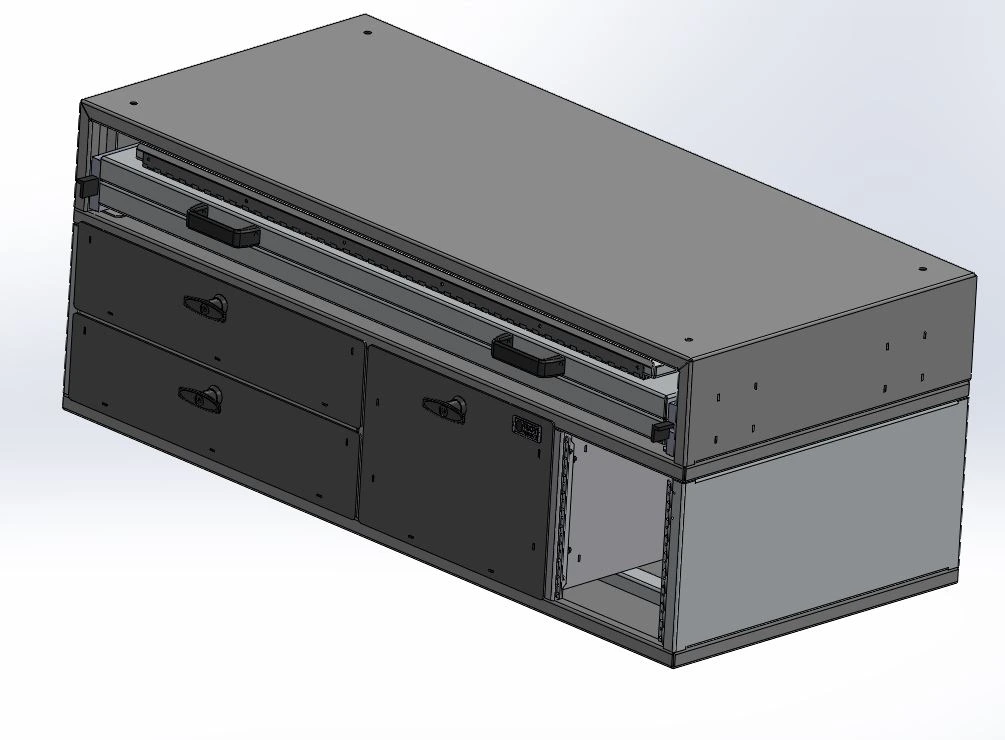 [CP-CFS1-WB] - Command Post, 48" W x 22" L x 18" Three Drawer Module with Whiteboard on Top and Draw-tight locking Handles