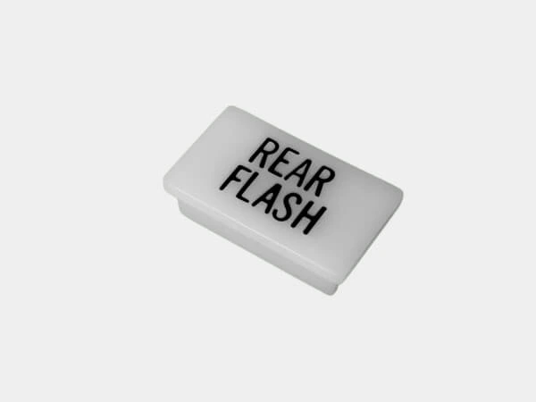 [C-LABEL-R-FLASH] - Standard White Switch Label W/ Black Imprint