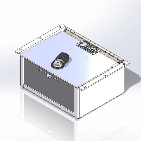 [AC-GUNBOX-6-LP] - 6" Internal Lockable Lidded Storage Box for Low-Profile Consoles
