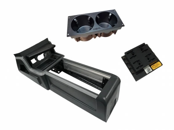 [PKG-VSX-1800-INUT] - Package – VSX Console with Front Bin, Cup Holder and Fuse Block for 2020-2024 Ford Interceptor Utility