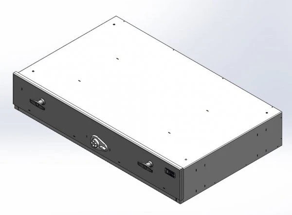 [CP-GB37-PB] - Storage Vault, 37" W x 22.75" L x 6.5" H with two draw-tight locking handles and push-button lock