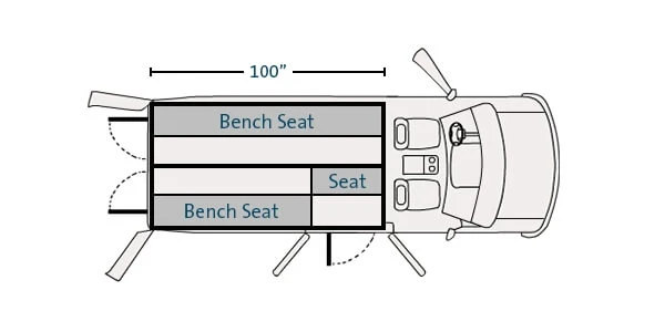 [PT-F03-100-3] - Prisoner Transport Insert For 2015-2024 Ford Transit Low Roof Standard Length 130" WB Cargo Van