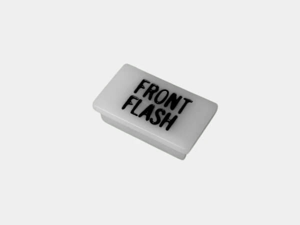 [C-LABEL-F-FLASH] - Standard White Switch Label W/ Black Imprint