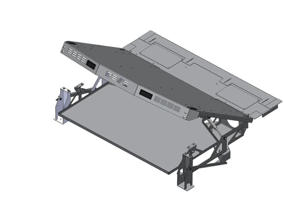 [PKG-TTP-INUT-1201-4] Premium Package – Raised Fold-Up Equipment Tray & Cargo Plate with 200 lbs Lift Struts for 2020-2024 Ford