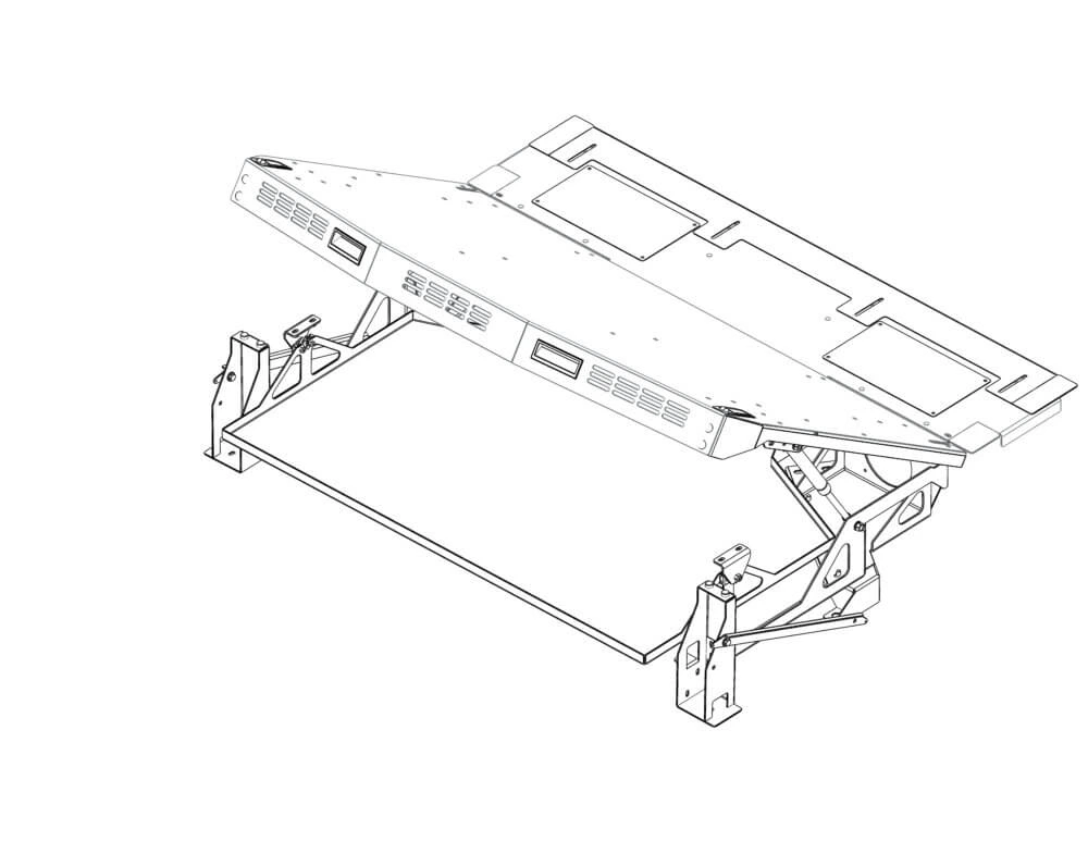 [PKG-TTP-INUT-1201-4] Premium Package – Raised Fold-Up Equipment Tray & Cargo Plate with 200 lbs Lift Struts for 2020-2024 Ford