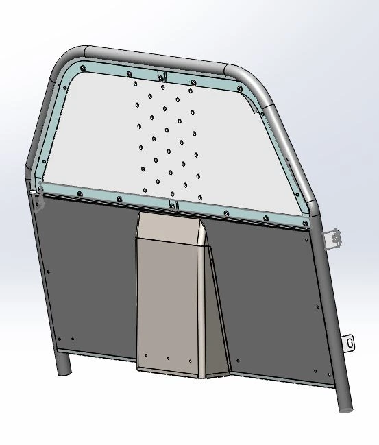 [TP-E-SL2-US-SS] - Universal Sedan Size (53"W) Recessed Partition with Fixed Non-Sliding Window