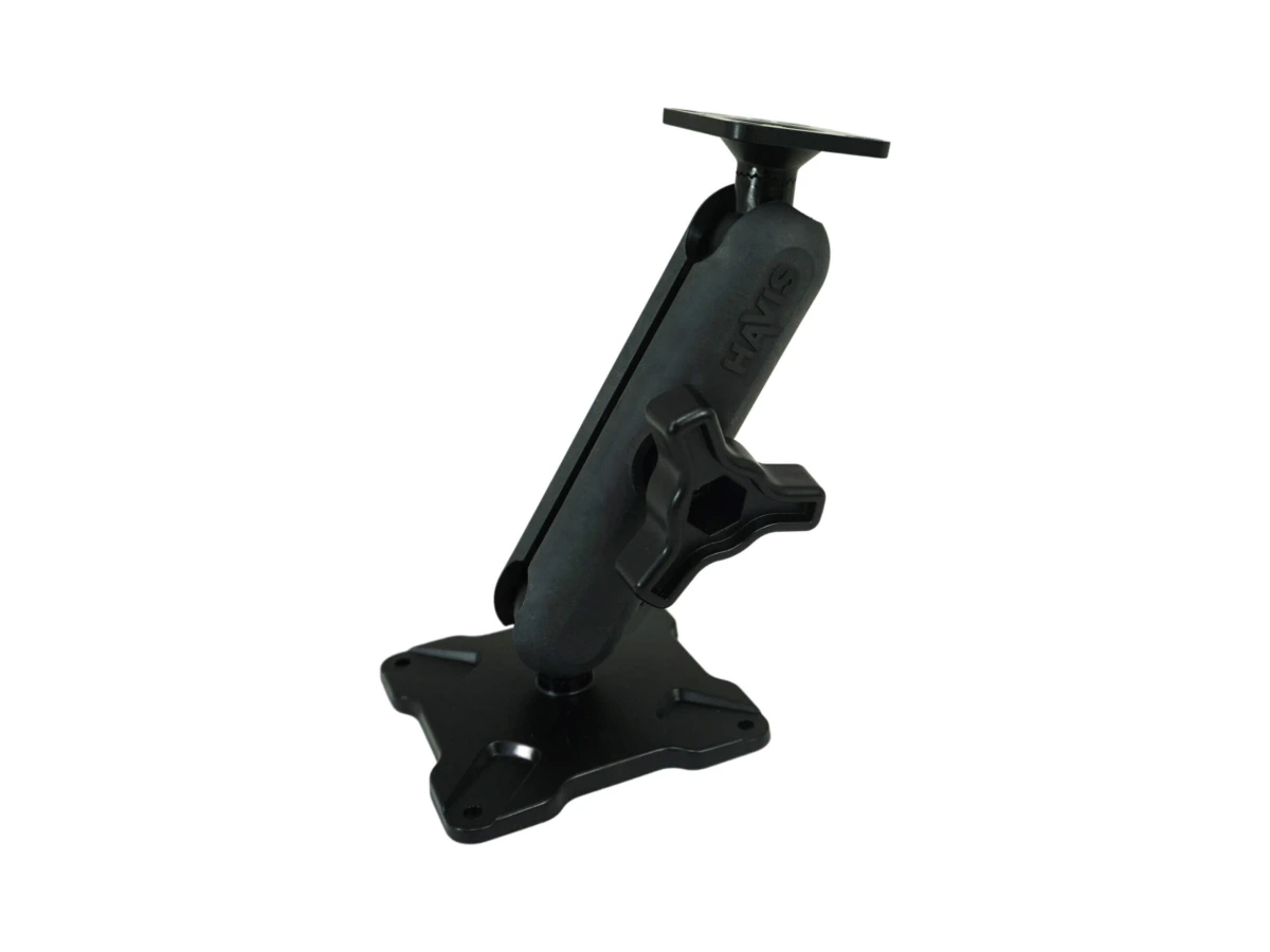 [DBM-1100-KL-0103] Dual Ball Mount with 1.00" Knob-Style Long Housing, One Standard AMPS Plate & One Standard VESA 75 Plate