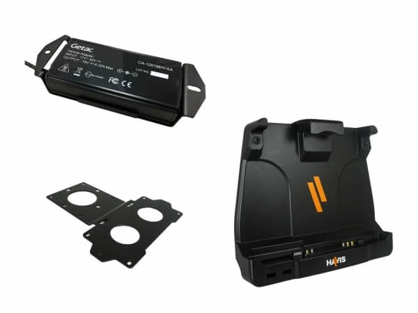 [PKG-DS-GTC-1106-3] - Package – Cradle For Getac UX10 Tablet With Pass-Thru Antenna Connections, External Power Supply & Power S