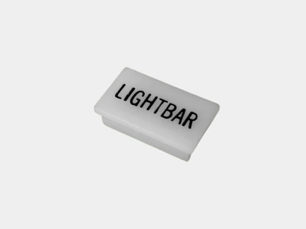 [C-LABEL-LIGHTBAR] - Standard White Switch Label W/ Black Imprint
