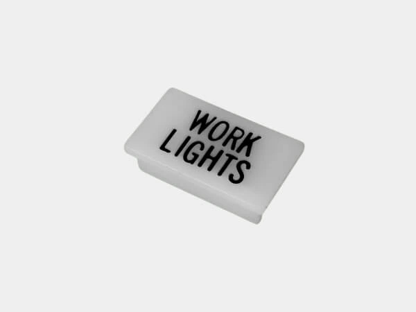 [C-LABEL-WORK-LIGHTS] - Standard White Switch Label W/ Black Imprint