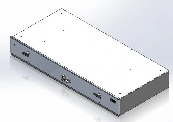 [CP-GB48-PB] - Storage Vault, 48" W x 22" L x 6.5" H with two draw-tight locking handles and push-button lock