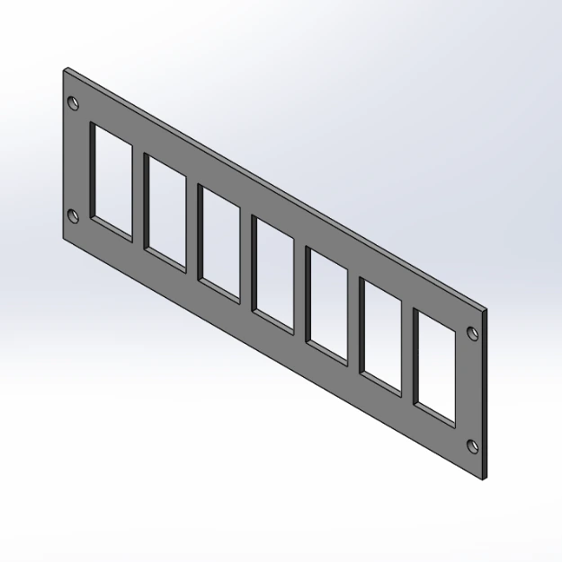 [FP-BLNK3SW7] - 3" Faceplate with Seven Switch Cut-Outs