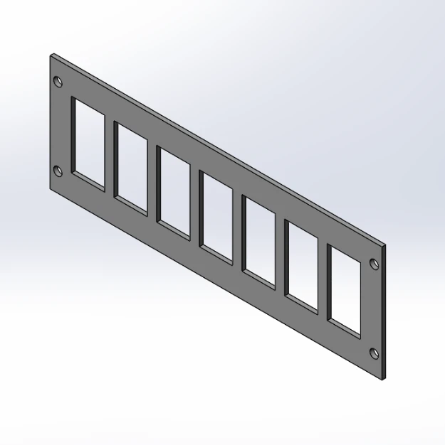 [FP-BLNK3SW7] - 3" Faceplate with Seven Switch Cut-Outs