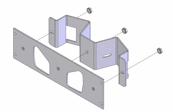 [C-EB25-TSC-1P] - OBSOLETE – 1-Piece Equipment Mounting Bracket, 2.5" Mounting Space, Fits Heated seat switch in retail Chevrole