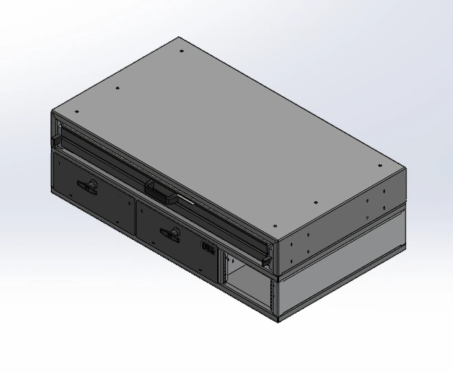 [CP-MS12D-FP] - Command Post, 39" W x 22" L x 12" H Two Drawer Module with Top Map Drawer and Equipment mounting area