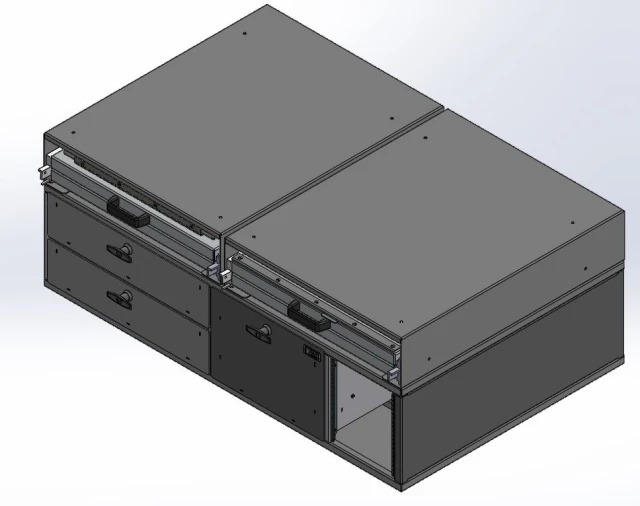 [CP-FS-3DMWB-30] - Command Post, 48" W x 30" L x 17" H Three Drawer Module with Storage Drawers, Map Drawers, Whiteboard and Draw-tight Locking Handles