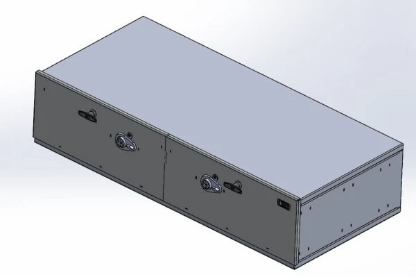 [CP-2DRAWER-PBK] - Storage Vault, 48" W x 22" L x 11" H Two Drawer with Push Button Lock and Key Override, Draw-tight Locking Handles