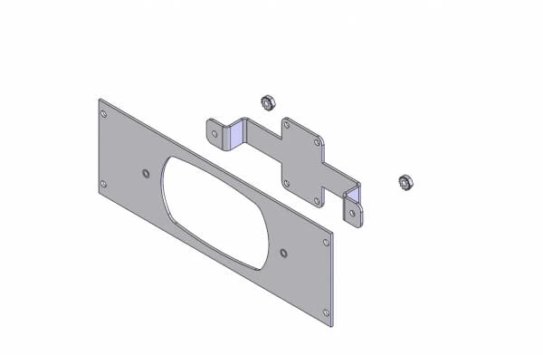 [C-EB30-WCC-1P] - OBSOLETE – 1-Piece Equipment Mounting Bracket, 3" Mounting Space, Fits Whelen WCC9 Switch Box