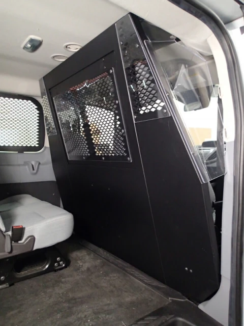 [P-FRONT-3] - Front partition for 2015-2024 Ford Transit window van with Low Roof and side swing out or sliding doors