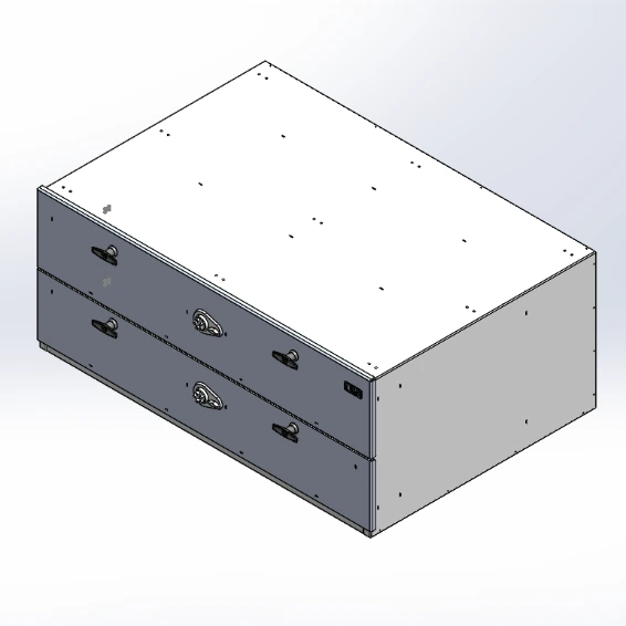 [CP-GB2D-4430PB2] - Storage Vault, 44" W x 30" L x 18" H with two draw-tight locking handles, push-button lock and two stacked drawers