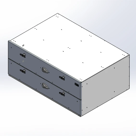 [CP-GB2D-4430PB2] - Storage Vault, 44" W x 30" L x 18" H with two draw-tight locking handles, push-button lock and two stacked drawers