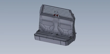 [PS-21F1-OSPST-CWS] - 2021+ Ford F150 Plastic Seat with Officer Safe Seat Belt System and Square Hole Cab Window Screen