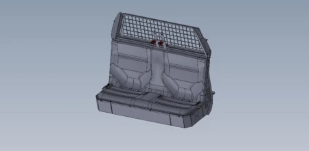 [PS-21F1-OSPST-CWS] - 2021+ Ford F150 Plastic Seat with Officer Safe Seat Belt System and Square Hole Cab Window Screen