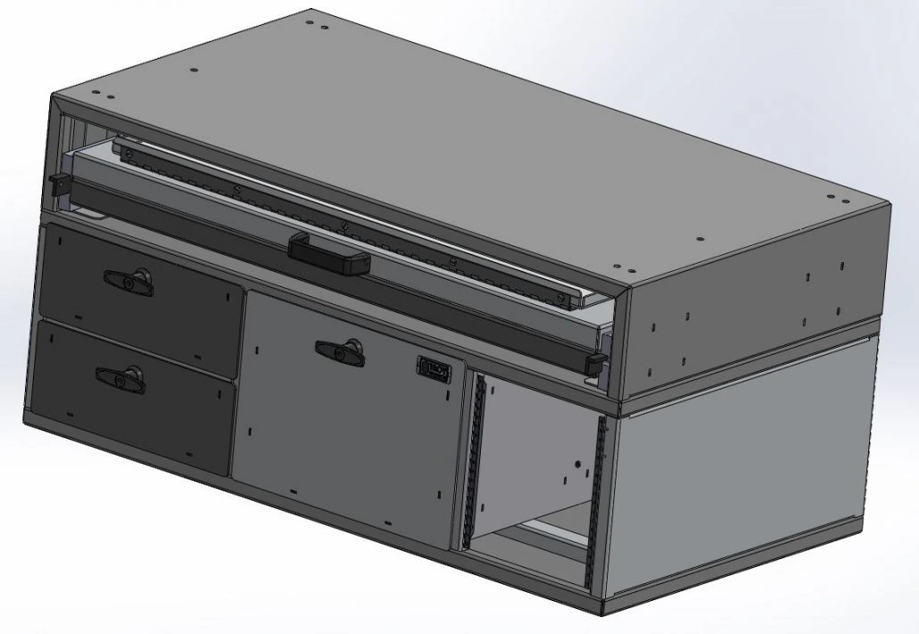 [CP-CMS1-WB] - Command Post, 39" W x 22" L x 17" H Three Drawer Module with Whiteboard on Top and Draw-tight locking Handles