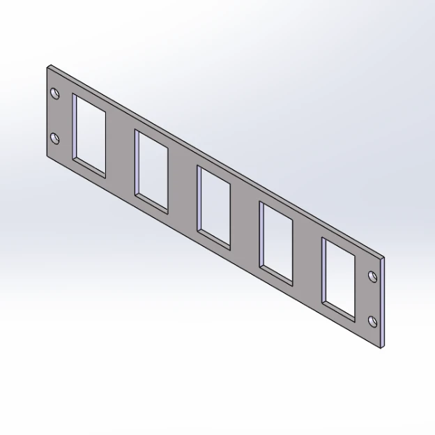 [FP-BLNK2SW5] - 2" Faceplate with Five 1.48 x .85 Rocker Switch Cut-Outs