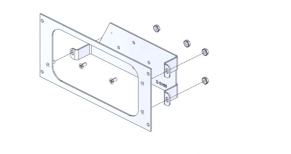 [C-EB40-ST7-1P] - OBSOLETE – 1-Piece Equipment Mounting Bracket, 4" Mounting Space, Fits Speedtech Lights C-725 Supreme II Contr