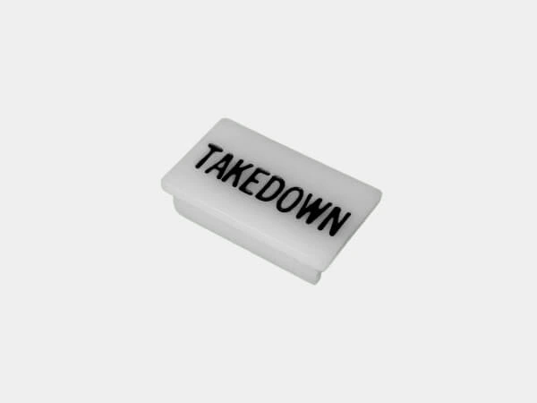 [C-LABEL-TAKEDOWN] - Standard White Switch Label W/ Black Imprint