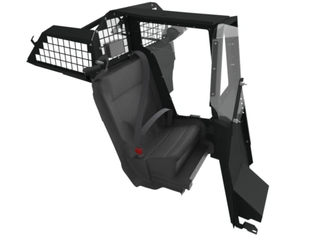 [PS-20UV-SC-OS-FX] - 2020+ Ford Police Interceptor UV Single Cell Kit, Officer Safe Seat Belt System and Cargo Partition with Fire Extinguisher Compartment