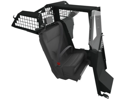 [PS-20UV-SC-OS-FX] - 2020+ Ford Police Interceptor UV Single Cell Kit, Officer Safe Seat Belt System and Cargo Partition with Fire Extinguisher Compartment