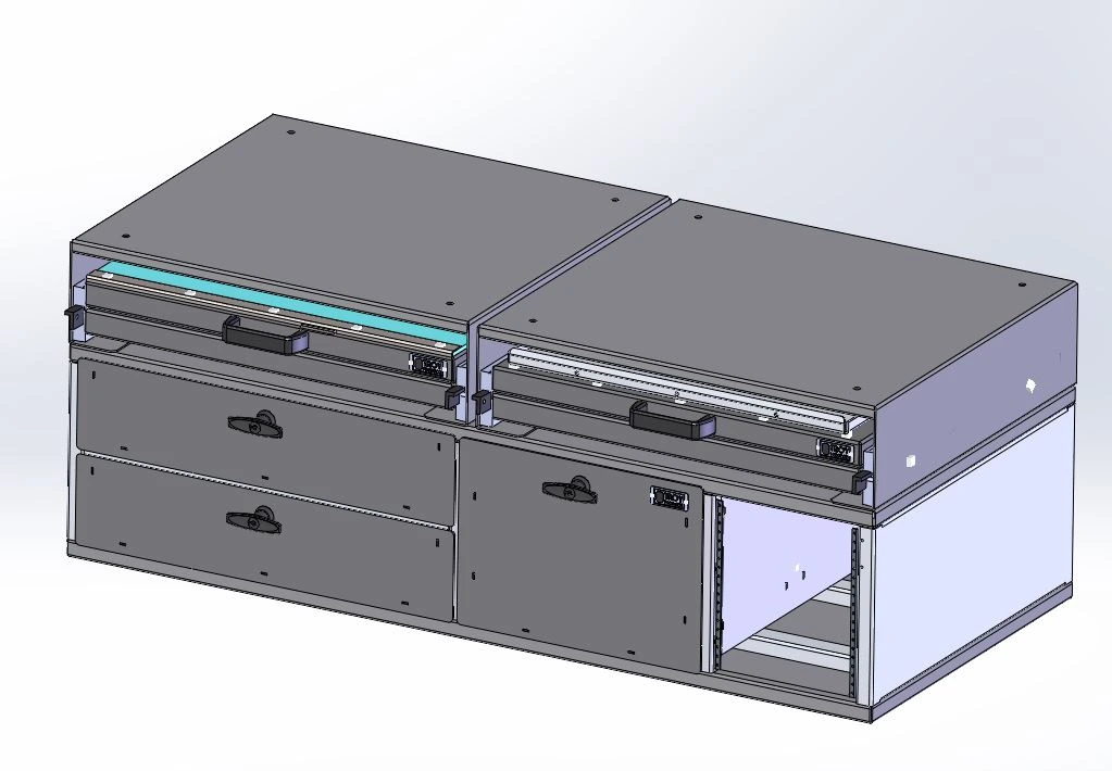 [CP-FS3DMD-WB] - Command Post, 48" W x 22" L x 17" H Three Drawer Module with Storage Drawers, Dual map / Whiteboard drawers and Draw-tight Locking Handles