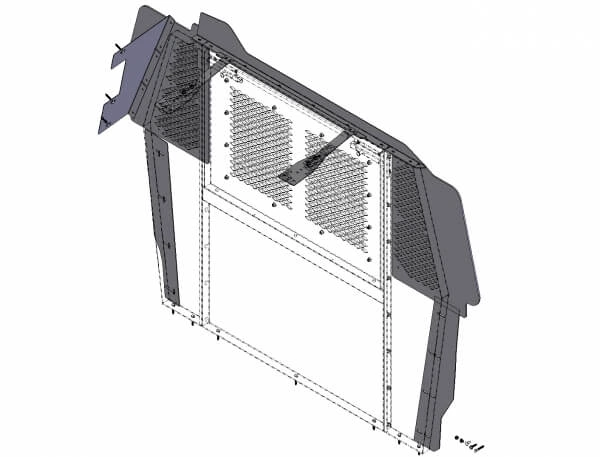 [P-MFK-8] - Front partition filler panel Mounting kit for 2008-2024 Chevrolet Savana G-Series van with sliding doors