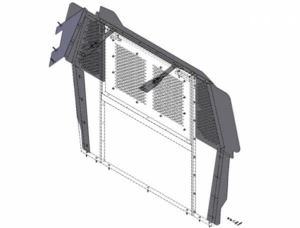 [P-MFK-8] - Front partition filler panel Mounting kit for 2008-2024 Chevrolet Savana G-Series van with sliding doors