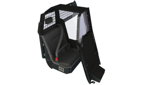 [PS-21F1-SC-OS-WG] - 2021+ Ford F150 Single Cell Kit, Officer Safe Seat Belt System and Cargo Partition with Vertical Window Guard Passenger Side