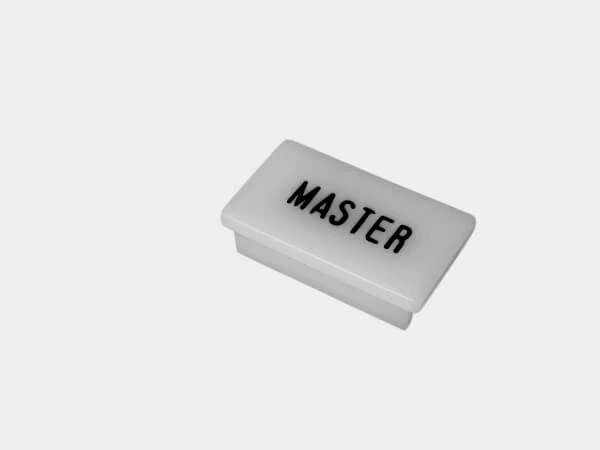 [C-LABEL-MASTER] - Standard White Switch Label W/ Black Imprint